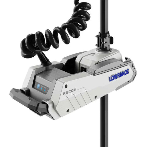 Recon Saltwater 72 Inch Trolling Motor with FreeSteer Joystick Remote GPS Anchor Mode and Rock Solid Navigation for Smooth Sailing and Killer Precision Boat Handling on the Water showing joystick remote.