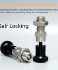 Heavy Duty Stainless Steel Ball Nose Spring Plunger, Self Locking Retractable Indexing Pin With M16 Thread, Pro Grade Push Fit Knob Tool