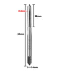 2Pcs M5 X 0.8 Thread Tap HSS Right Hand Milling Tap For Through And Shallow Holes with size annotations