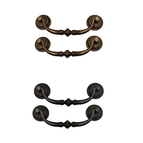 Vintage Brass Drawer Pulls Set Of 2 Or 4 Handles For Dresser Cabinets Home Office Desk Durable Zinc Alloy Anti Rust Hardware.