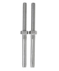 M8 X 4Mm Stainless Steel Swage Stud Terminal Wire Rope Threaded End Fitting Made From 316 Marine Grade Steel, showing two terminals.