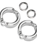 Close-up of 10 Pieces Bird Foot Rings Metal Leg Straps For Small Medium Large Birds Outdoor Training Clips Ankle Bands