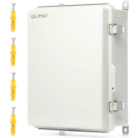 Weatherproof Outdoor Electrical Box With IP66 Rating Large 16.4 By 12.4 By 7.1 Inch Junction Box PC ABS Alloy Plastic Enclosure