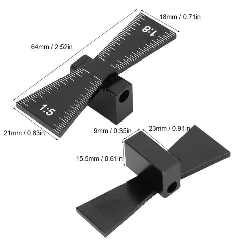 Heavy Duty Aluminum Alloy Dovetail Marking Gauge And Woodworking Scriber Ruler For Cork And Solid Hardwood Joinery featuring precise scale etchings.