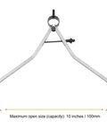 Front view of HARFINGTON 10-inch steel spring outside caliper with solid nut for wood turning lathe work
