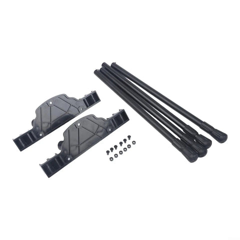 Folding Camping Table Legs With Adjustable Height From 16.9 To 24.4 Inches, black metal legs and mounting brackets set