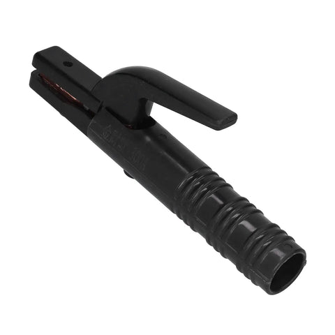 Dope 300A Welding Copper Electrode Clamp With Thick Abs Handle Super Conductive Electrician Holder Perfect For Hot Machine Mods, side view of black grip.