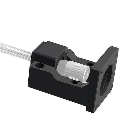 NEMA 23 motor mounting bracket, black steel, for 57mm NEMA 23 motor and 16mm ball screw