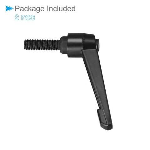 Heavy Duty M10 Quick Release Clamping Lever Handles Bring Sweet Leverage And Zero Slip For Precision Lathe Machinery And Daily Pro Shop Grind Black Pair, showing threaded end and lever angle.