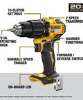 Killer 20V Max Brushless Hammer Drill And Impact Driver Combo Kit packing 2 speed transmission and 15 clutch settings.