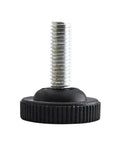 10 Pack Height Adjustable Leveling Feet For Furniture And Appliances Screw In Base Legs For Tables Sofas Cabinets Desks And Beds Floor Protectors For Wobbly Floors Easy Balance Durable Plastic And Metal Construction, single foot close-up view