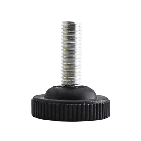 10 Pack Height Adjustable Leveling Feet For Furniture And Appliances Screw In Base Legs For Tables Sofas Cabinets Desks And Beds Floor Protectors For Wobbly Floors Easy Balance Durable Plastic And Metal Construction, single foot close-up view
