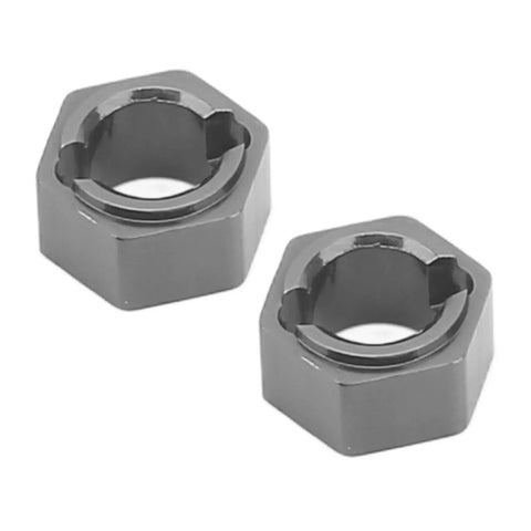 7Mm Hex Wheel Hub Adapter For RC Scale Crawlers, Bulletproof CNC aluminum alloy hubs for 1/24 models, close-up detail.