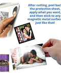 Demonstration of Adhesive Magnetic Sheets For Crafts And Pictures, Flexible 20 Mil Magnets With Strong Adhesive Backing, 8x10 Size