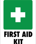 First Aid Kit Location Sign 12x8 Inch Metal Tin Durable Emergency Marker for Office Factory and Job Sites Easy Locate with Bold Clear Text