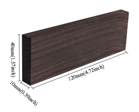 Two Piece Black Ebony Lumber Wood Handle Plate For DIY Tools And Musical Instrument Projects, Three Eighths Inch