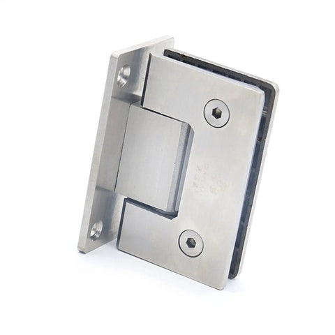 Soft Close Cabinet Hinges For Bathroom Doors Wall Mount Glass Clamp With Ninety Degree Opening Silver Finish Ultra Quiet Auto Close