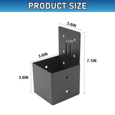 Heavy Duty Pergola Bracket Kit 8 Pieces 3.6 By 3.6 Inch Rafter Post Connectors For Outdoor Gazebos Decks Carports Sunrooms Log Cabins DIY Friendly Fittings Rust Resistant Powder Coated Steel