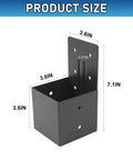 Heavy Duty 4 Pack Rafter Brackets Kit 4x4 Inches Actual 3.6x3.6 Built To Last Steel Pergola Connectors product size view