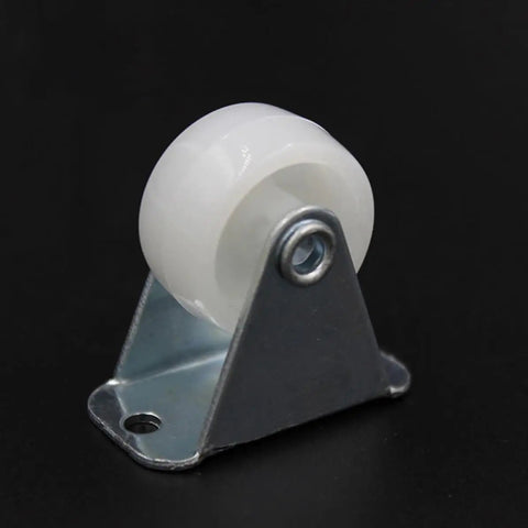 White Plate Caster Wheels PP Nylon 12 Pcs Inch for Furniture, single white caster wheel with metal base, smooth rolling design.