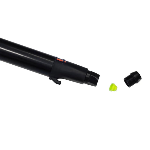 Force Speargun For Spearfishing Lightweight Pneumatic Gun Easy To Load With 70 Cm Barrel showing dry muzzle components.