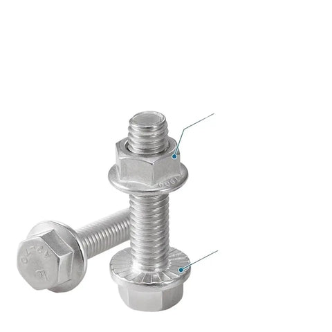 Heavy Duty 304 Stainless Steel Flange Bolts And Nuts Kit For Furniture, corrosion resistant fasteners with non slip heads, close-up view