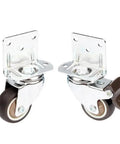 Silent Furniture Caster 20kg Capacity TPE Wheel(1.5 Inch With Brake) shown from a front angle, featuring a chrome metal base and brown wheel.