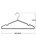 Non Slip Metal Hangers For Suits And Coats With Rubber Coating Chrome And Black Friction Hangers 16 Inch Wide Heavy Duty 5 Gauge Wire Notched Shoulders