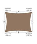 Diagram of Sun Shade Sail Canopy 8x10 Rectangle for Outdoor Patio Backyard Lawn Garden Sandbox Mocha Color 95 Percent UV Block