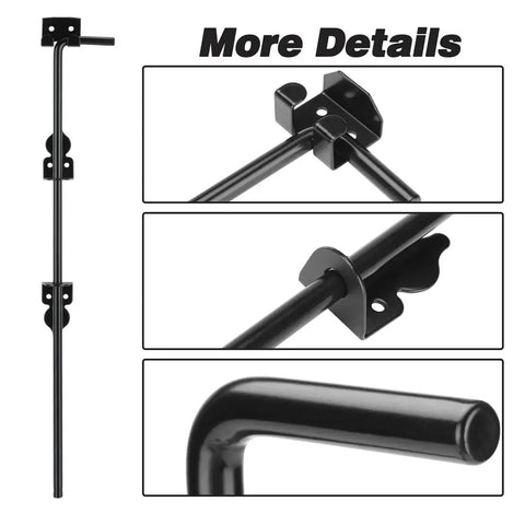 Tough 24 Inch Cane Bolt Gate Drop Rod Solid Steel Ground Anchor Rust Resistant Outdoor Yard Lock Down Bar Reinforced Shaft Stops Fence Gates From Wiggling All Season Long