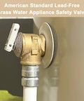 Brass temperature and pressure relief valve, 3/4-in NPT, push-to-connect copper fitting installed on pipe side view