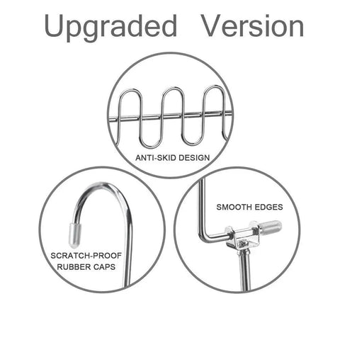 Upgraded Space Saving Cloth Hangers Set of 12, Heavy Duty Metal Closet Organizer With Magic Hanger System, smooth edges and anti-skid design