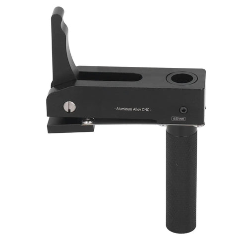 Desktop Quick Acting Holdfast Clamp Woodworking Bench Station With Hella Strong Grip Three Gear Locking System Router Hold Down Clip Solid Heavy Duty Build 20mm close-up view of aluminum clamp with ergonomic handle for woodworking use