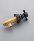 Antique black brass component of Five Hole Roman Tub Faucet With Hand Shower And Triple Cross Handles for classic bathroom