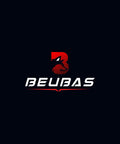 BEUIBAS logo on black background with red wolf icon above white text
