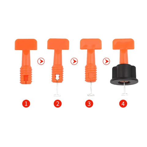 Tile Leveling System 200pc Pack Reusable Tile Levelers And Spacers For Walls And Floors With Handy Wrench parts