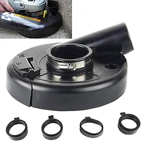 Grinder Vacuum Shroud Cover for 7 Inch Angle Grinders Universal Dust Shield in rubber and plastic with positioning rings