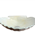 USZWBY Bathroom Vessel Sink Tempered Glass Bathroom Vessel Sink Shell Shape Above Counter Bathroom Vessel Vanity Sink with curved design.