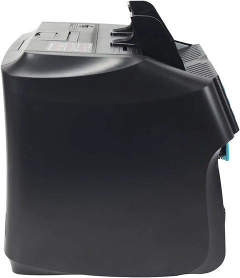 Side view of Heavy Duty Dual Pocket Money Counter Machine And Certified Fake Bill Detector with smooth design for easy handling.