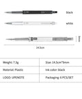 Extra Fine 0.28mm Gel Pens Black Ink Go To School Office Set With Transparent Tube Case Six Pack Smooth Writing Ball Point Pens For Notes And Drawings Everyday, showing three pen colors with size details.