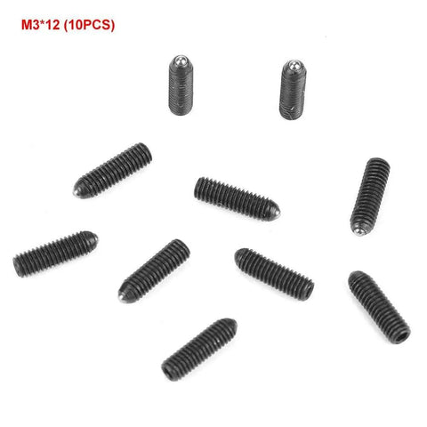 Deadset Strong M3 Hex Socket Spring Ball Plungers, 20 Piece Carbon Steel Fastener Set With Durable Black Oxide Finish For Heavy Duty Industrial Positioning And Secure Machine Locking, M3×12mm black oxide screws.