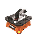 Lightweight Portable Table Saw Dishing Out Snappy Rip And Cross Cuts Without Breaking a Sweat Featuring Smooth Miter Glides in action.