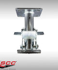 6 Inch Stainless Steel Double Pedal Floor Truck Lock With Top Plate locks it tight, heavy duty caster brake for rolling luggage carts.