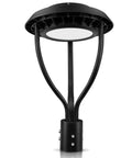 Beefy 100W LED Post Top Light With 14000 Lumens, Dusk To Dawn Outdoor Pole Fixture, IP65 Waterproof, black modern design