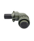 MIL-C-5015 circular connector plug, 24-28S, olive-drab with screw-on coupling and 24–28 contacts