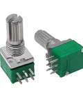 Ten Pack B50K 6 Pin Dual Linear Rotary Seal Potentiometers For Amplifiers And DIY Audio, 15mm Shaft, RK097N Style