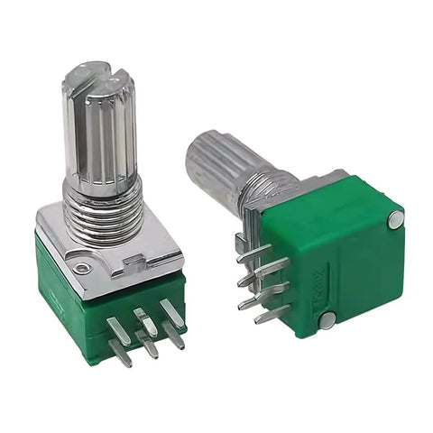 Ten Pack B50K 6 Pin Dual Linear Rotary Seal Potentiometers For Amplifiers And DIY Audio, 15mm Shaft, RK097N Style