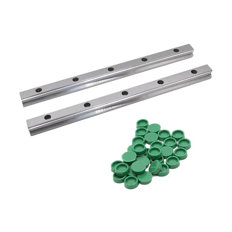 Huge Deal On High Precision Linear Guide Rail Kit With 2pcs HGR15 Rails And Four Cool HGH15CA Blocks For Smooth Quick Motion Zero Friction Easy Install No Maintenance Required For Custom Builds, two HGR15 rails and green blocks