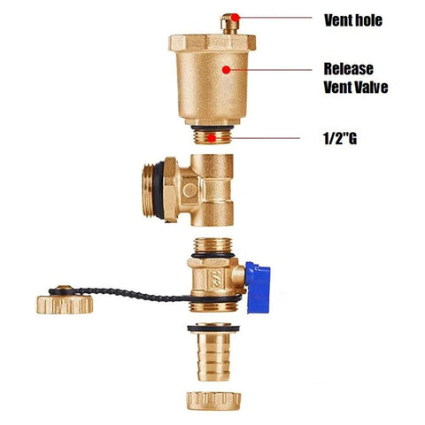 Joywayus brass automatic float valve kit with 1/2G air bleeder vent valve and 1/2G to 1/2NPT pipe adapter
