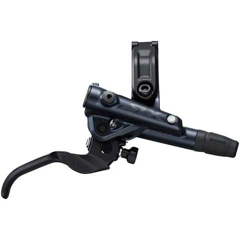 Side view of M7100 SLX Hydraulic Disc Brake Left Front Post Mount 2 Piston Caliper Lightweight Enduro Ready Smooth Lever Reach Adjust